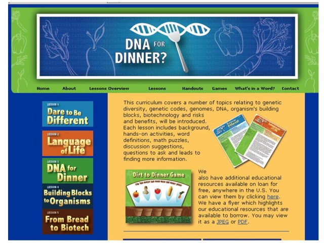 Image of DNA for dinner website