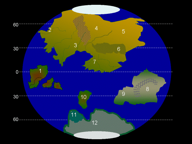 Image of a globe with points 1-12 listed on them.