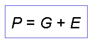 P = G + E