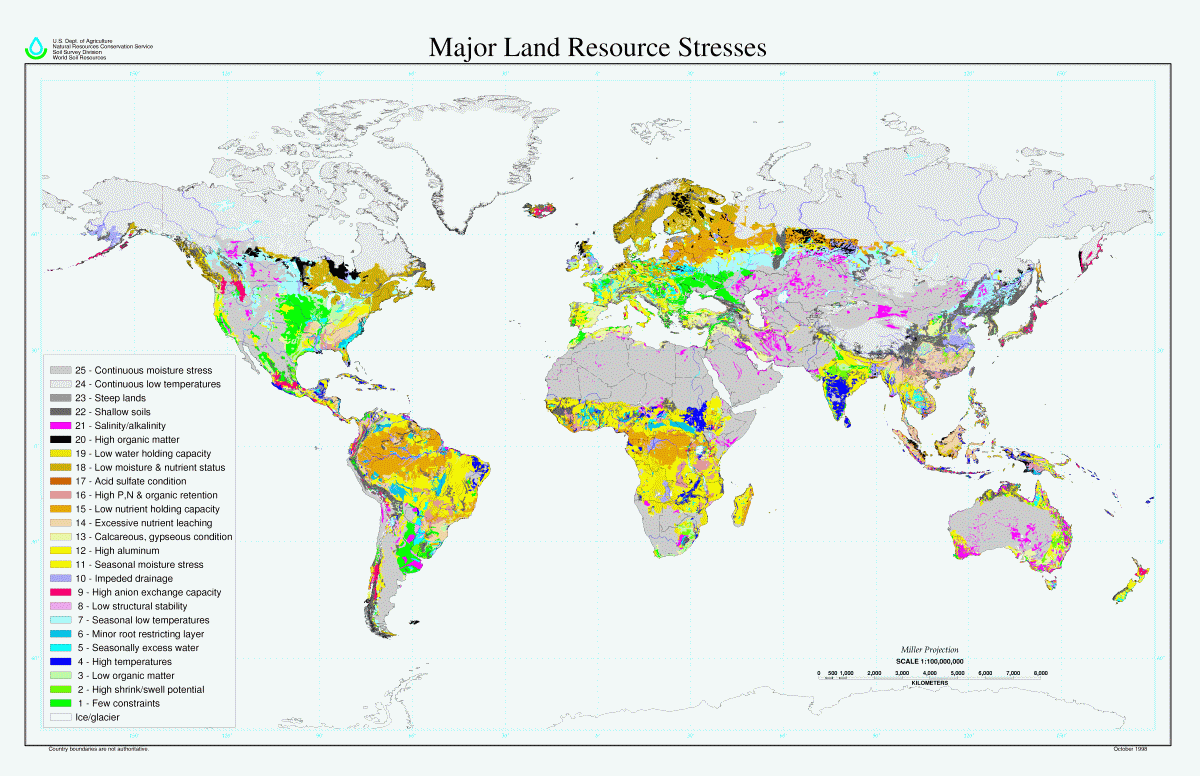 major land resource stresses worldwide map